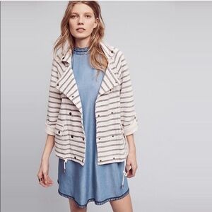 Anthropologie Dolan Left Coast Nautical Stripe Snap Button Knit Jacket